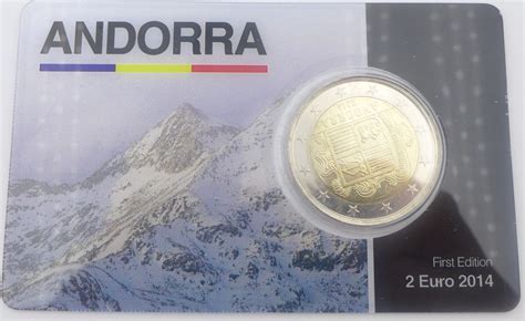 2 Euro 2€ Coincard Andorra 2014 First Edition St Ma Shops