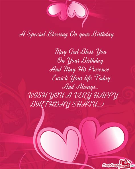 A Special Blessing On Your Birthday Free Cards