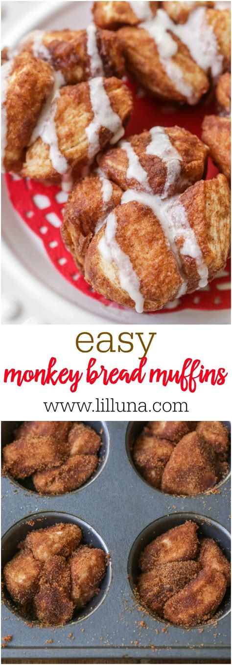 Monkey bread spray a bundt pan with pam cooking spray 2 cans of pillsbury country style biscuits (they come 4 cans to a package, they are blue). Monkey Bread Muffins | Recipe | Monkey bread, Food recipes ...