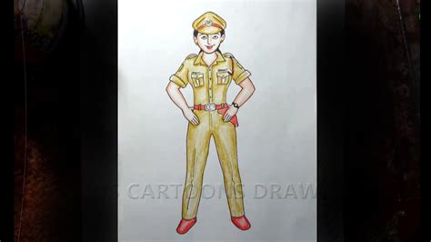How To Draw Lady Police Officer Sketch Step By Step For Beginners