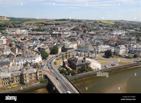 Aerial Views Of North Devon Taken From Helicopter Barnstaple Town