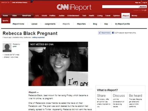 Cnn Site Falls For Rebecca Black Pregnancy Hoax