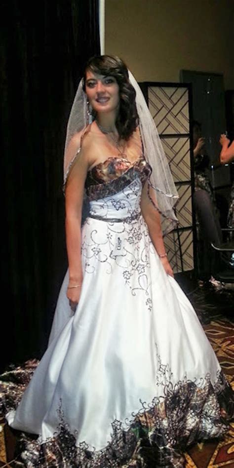 #camo #love #countrygirl for more cute n' country visit: Cheap Camo Wedding Dresses For Every Budget