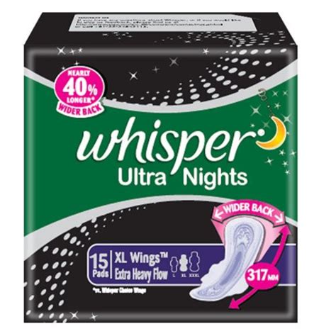 Whisper Ultra Night Xl Heavy Flow Sanitary Pads Pack Of 15 Buy