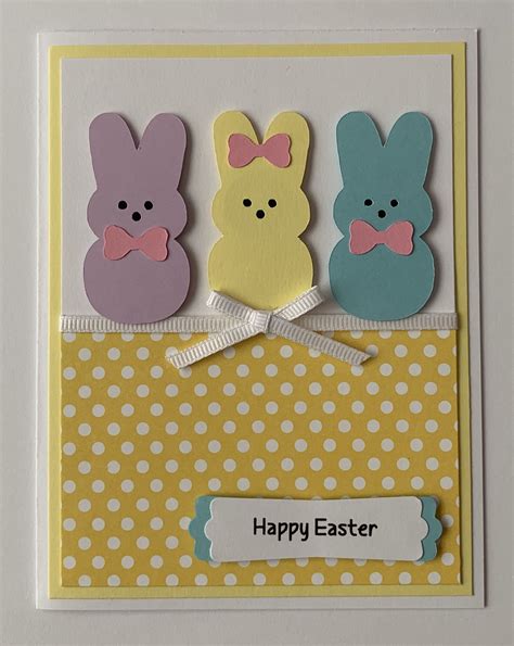 Handmade Easter Peeps A2 Card Happy Easter Peep Peeps Bunny By