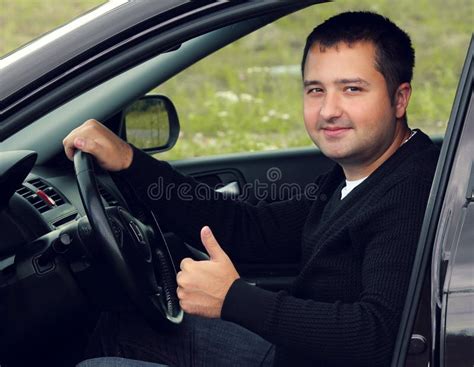 Happy Man Driving A Car Stock Image Image Of Youth Business 32523683