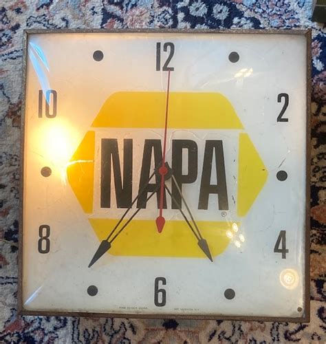 Vintage Napa Auto Parts Store Light Up Advertising Clock In Good