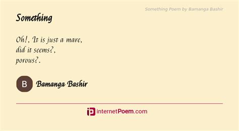 Something Poem By Bamanga Bashir