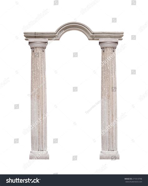 Beautiful Pillar Columns Classical Style Isolated Stock Photo 271013798