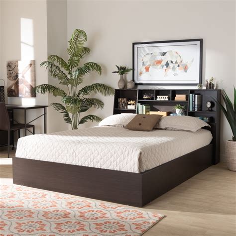 Dark Brown Wood Queen Bed Frame Home Ideas 3d Design