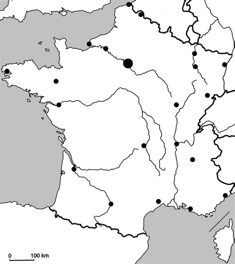 Carte De France Muette À Compléter