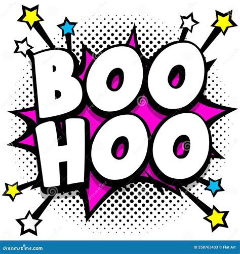 Boo Hoo Pop Art Comic Speech Bubbles Book Sound Effects Stock Vector