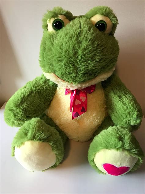 Weighted stuffed animal, frog, large 6 lbs sensory toy - washable