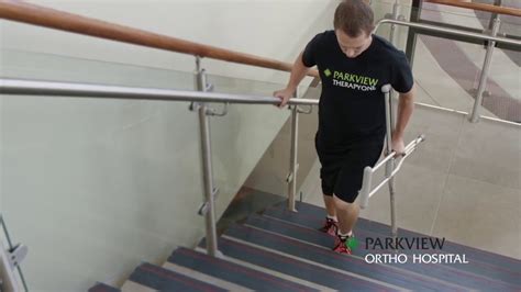 Using Crutches Going Up Stairs With A Railing Youtube