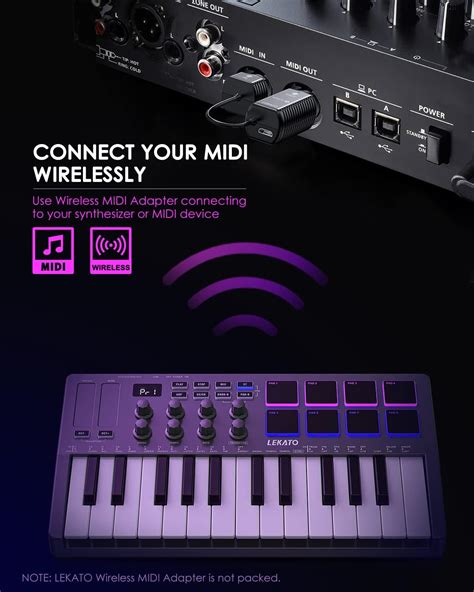 Buy Bluetooth MIDI Keyboard, LEKATO 25 Key USB MIDI Keyboard Controller