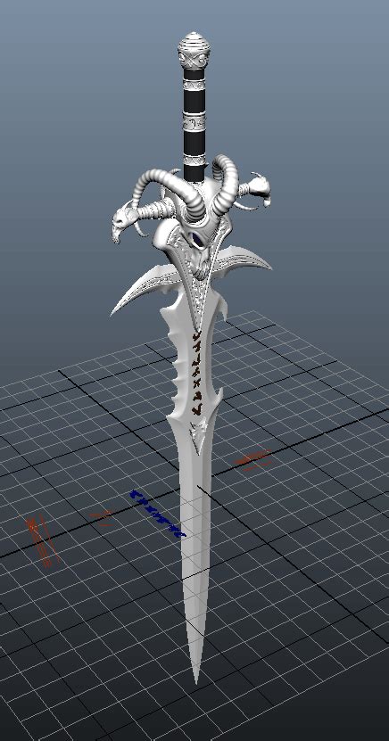 3d Model Of Frostmourne The Cursed Sword From World Of Warcraft My