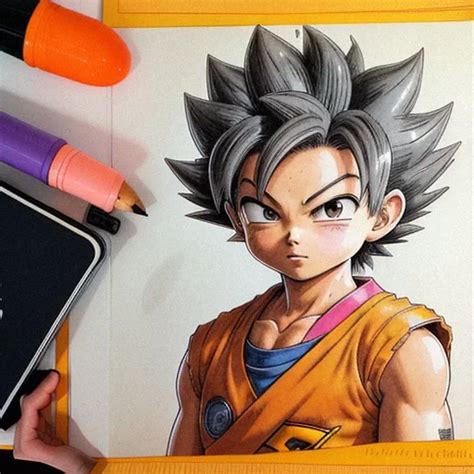 Ai Art Generator A Beautiful Drawing Of Akira Toriyama And Goku In Sky