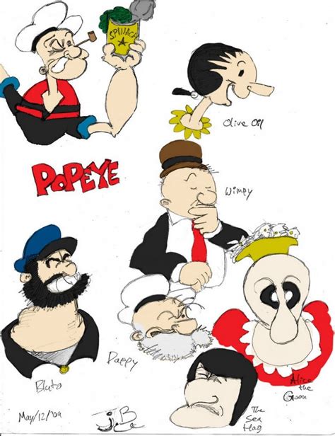 Colored Popeye Characters Picture Colored Popeye Characters Wallpaper