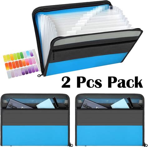 Pack Of 2 Tranbo Expanding File Folders With 13 Pockets Lettera4