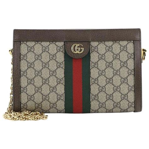 Gucci Ophidia Chain Shoulder Bag Gg Coated Canvas Small At 1stdibs