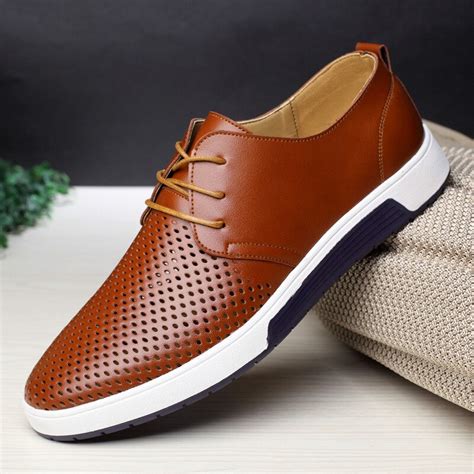 1215000 New 2018 Casual Mens Shoes Summer Breathable Leather Hole
