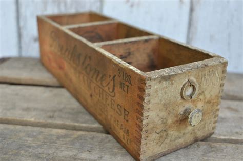 Vintage 1900s Breakstones Cream Cheese Box Wood Storage Primitive 5 Lb