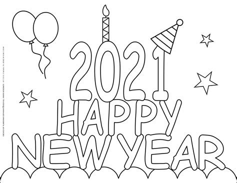 New Year Coloring Pages Happy New Year 2021 Planerium