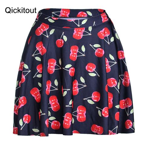 qickitout skirts slim summer style plus size fashion sexy slim women s sweet cherry fruits mini