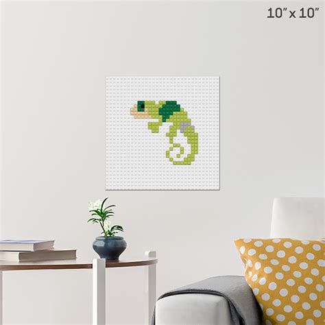 Chameleon Pixel Art Wall Poster Build Your Own With Bricks Brik