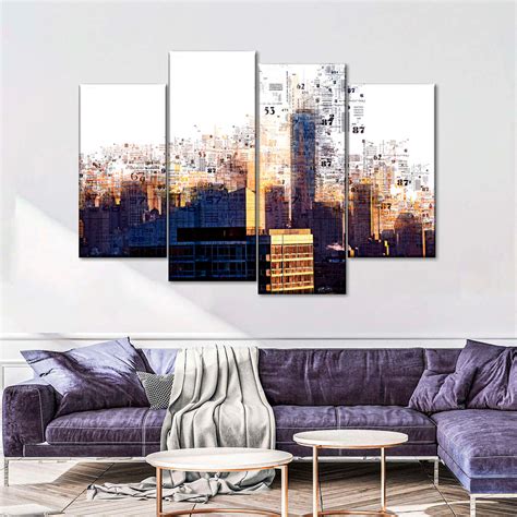 New York Skyscrapers Abstract Wall Art Digital Art By Philippe