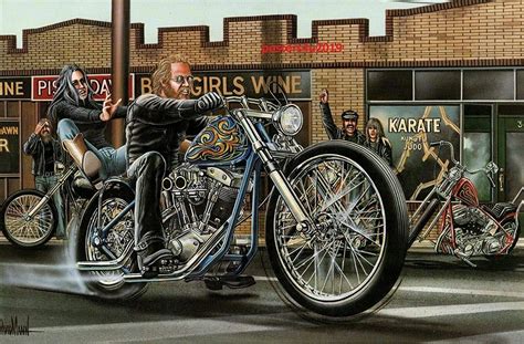 Vintage David Mann Art Motorcycle Art Poster No Frame