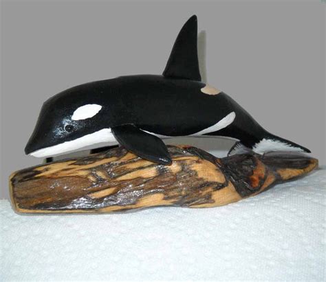 Large Orca Whale Wood Carving Killer Whale Sculpture