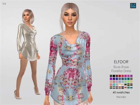 Elfdor Bluerose Fiorella Dress Rc • Sims 4 Downloads