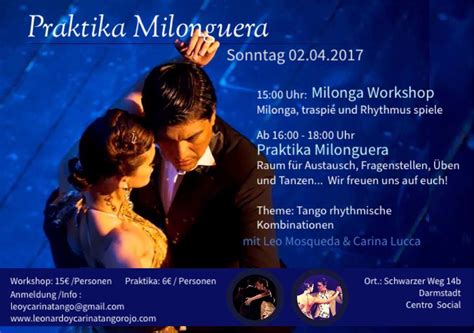 Praktika Milonguera Und Milonga Workshop Sonntag Rhein Neckar Tango RNT