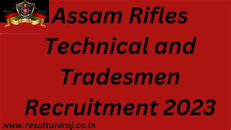 Assam Rifles Technical And Tradesmen Recruitment 2023 Apply For 161 Post