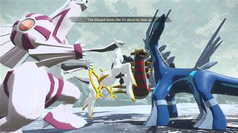 Arceus Confronts Palkia Dialga And Giratina Pokémon Legends Arceus