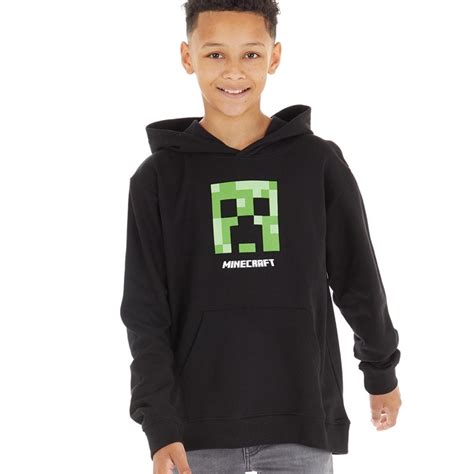 Buy Minecraft Boys Creeper Face Hoodie Black