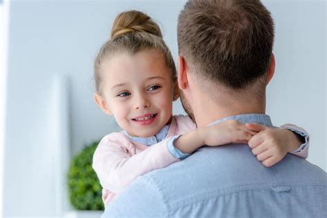 Cute Preadolescent Daughter Embracing Father Free Stock Photo And Image