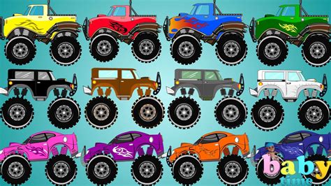 Monster Truck Colors Learn Colors With Monster Trucks Con Imágenes