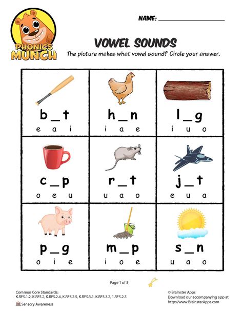 Short Vowel Sounds Phonics Worksheet IMAGESEE