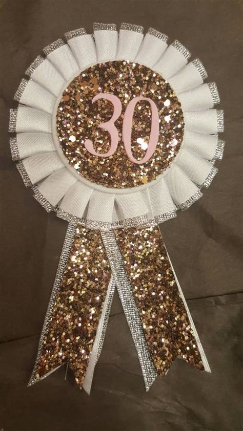 Birthday Rosette Gold Glitter With Baby Pink Lettering Birthday