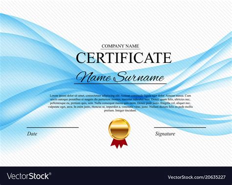 Certificate Template Background Award Diploma Vector Image