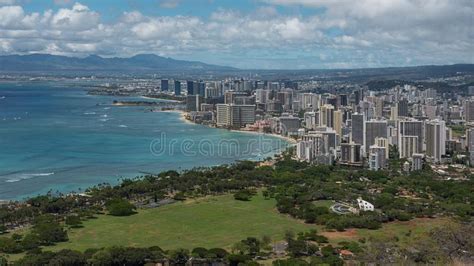 Panoramic Vistas From Diamond Head View Point Honolulu Oahu Island