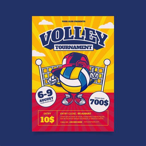 Volleyball Tournament Flyer 9855065 Vector Art At Vecteezy