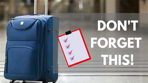 16 Things You Forget To Pack Printable Travel Checklist Youtube