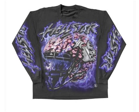 Hellstar Hellstar Long Sleeve Brain Helmet T Shirt Grailed