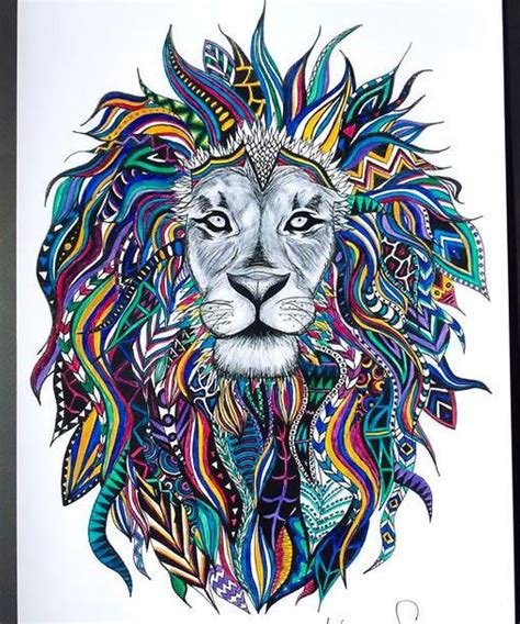 Awesome Lion With Colorful Abstract Mane Style Abstract Tags Best