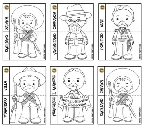 fantásticos diseños de los personajes de la revolución mexicana educación primaria