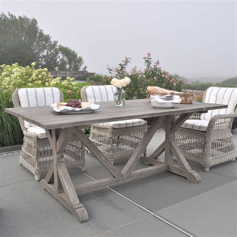 Kingsley Bate Provence French Country Grey Teak Outdoor Dining Table
