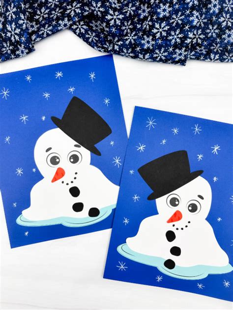 Easy Melted Snowman Craft For Kids Free Template Story Simple